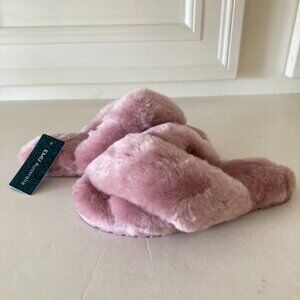 NWT EMU Free People Mayberry Pink Fluffy Slippers Sz 6